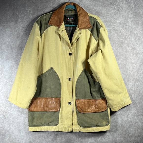 Vintage Express French Country Chore Coat Mens Small Tan Fleece Lined Outdoors - Picture 1 of 16